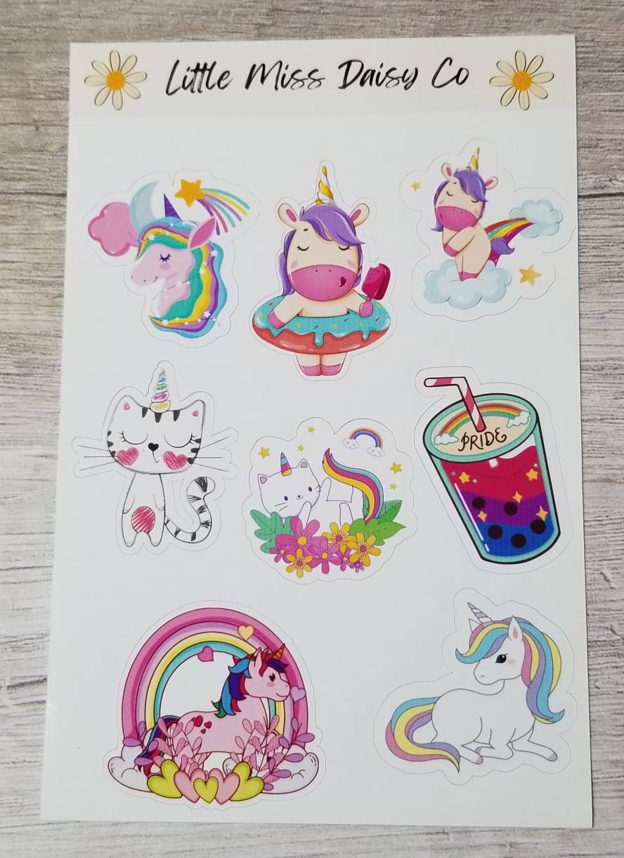 Rainbow unicorn stikers