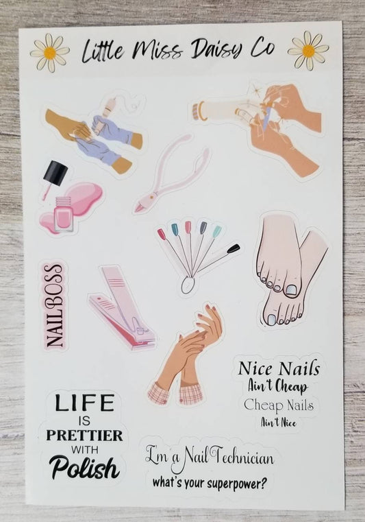 Nail tech sticker sheet