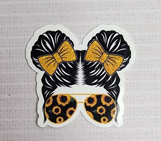 Sun Flower Bun Girl Sticker