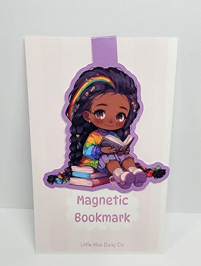 Rainbow Girl Magnetic Bookmark